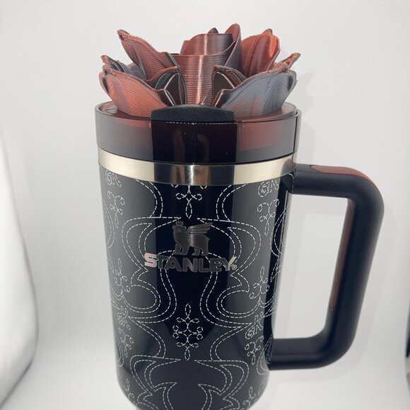 3D Rose Cowboy Hat Tumbler Topper that fit the Barbie x Stanley 80s Western Ken - Picture 1 of 9